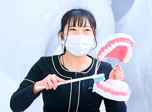 染め出しを使ったブラッシング指導